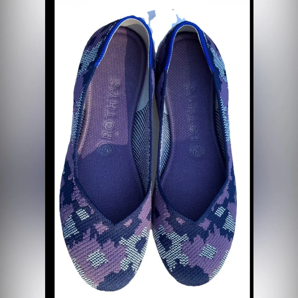 Rothy Retired Violet Botanicamo Flats, Women’s 8.5 Camo Botanical Print, Slip‑On - Picture 3 of 6
